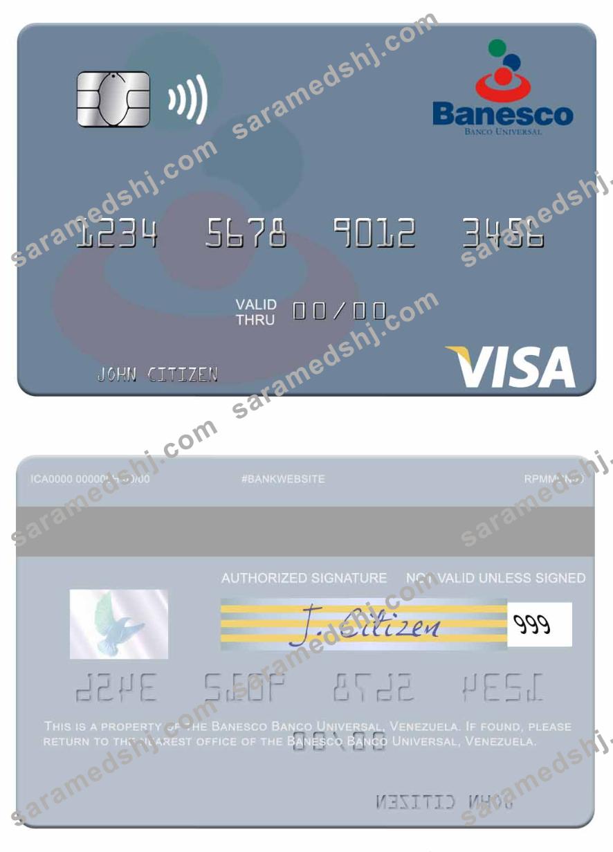 Venezuela Banesco Banco Universal visa card